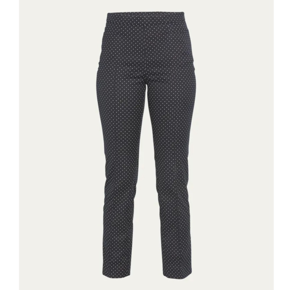AKRIS PUNTO Franca Polka-Dot Stretch Polka-Dot Pants 10